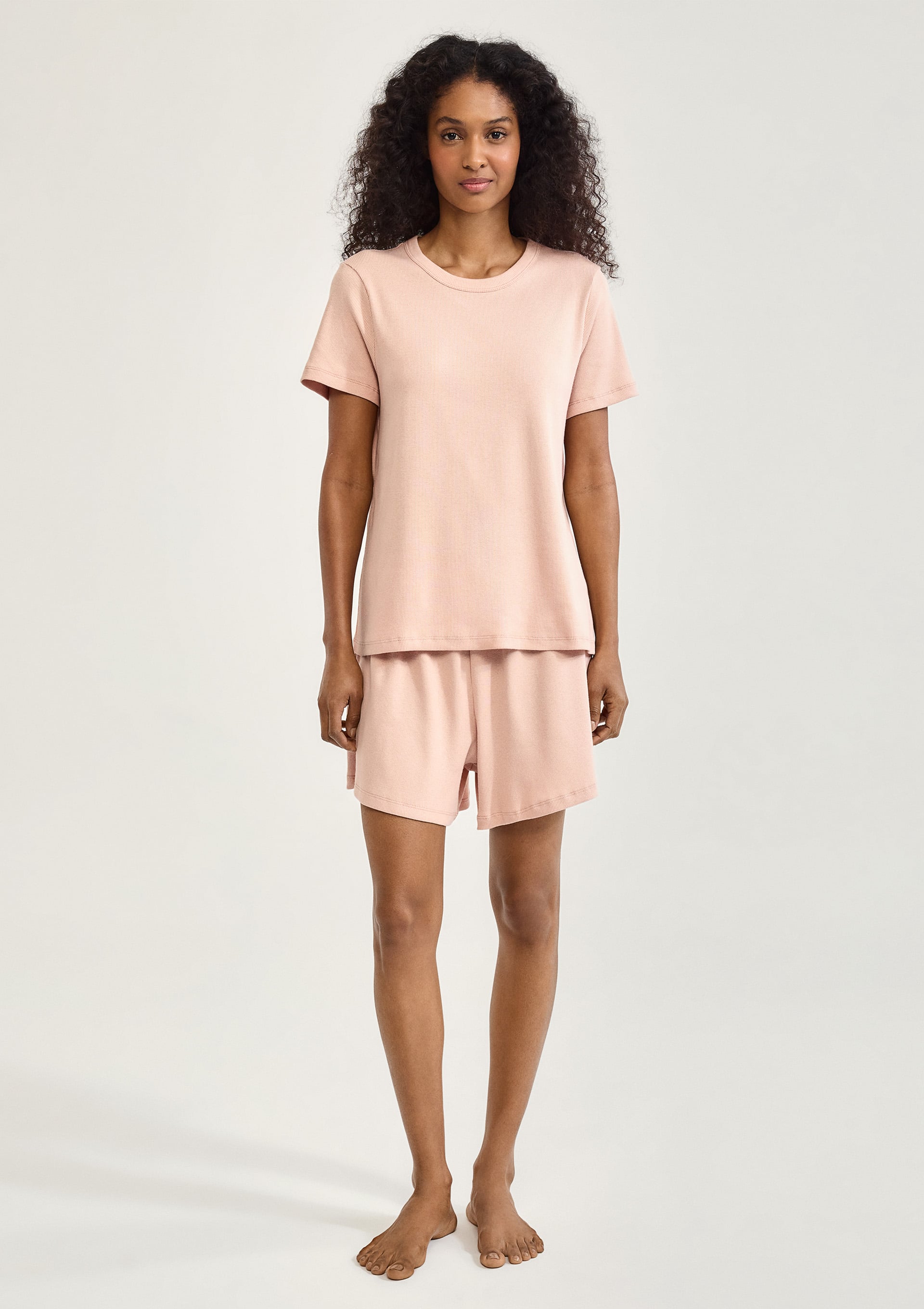 Pijama Curto Feminino Oversized com Linho - Rosa — Hering