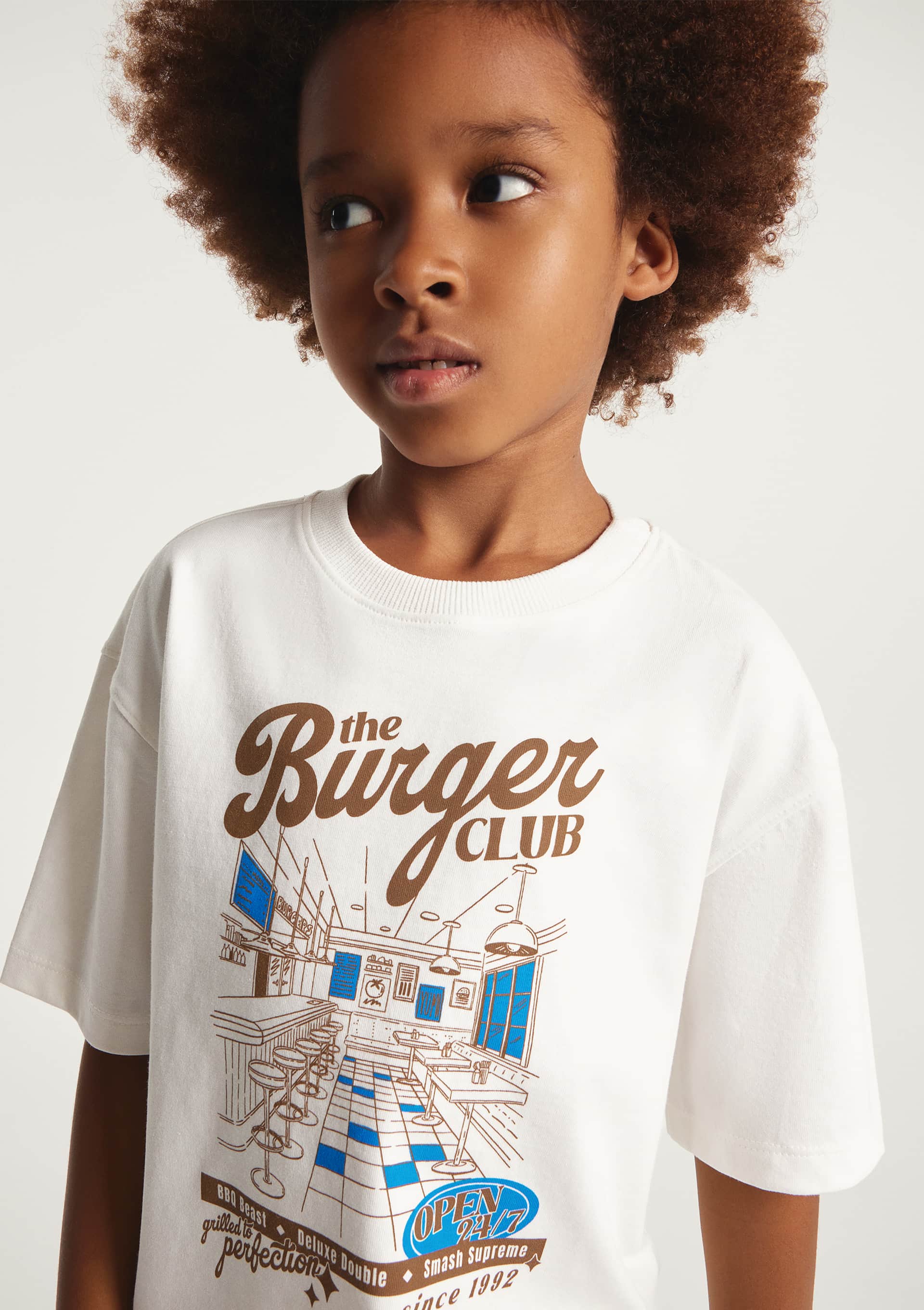 Camiseta Infantil Menino Estampada - Off white