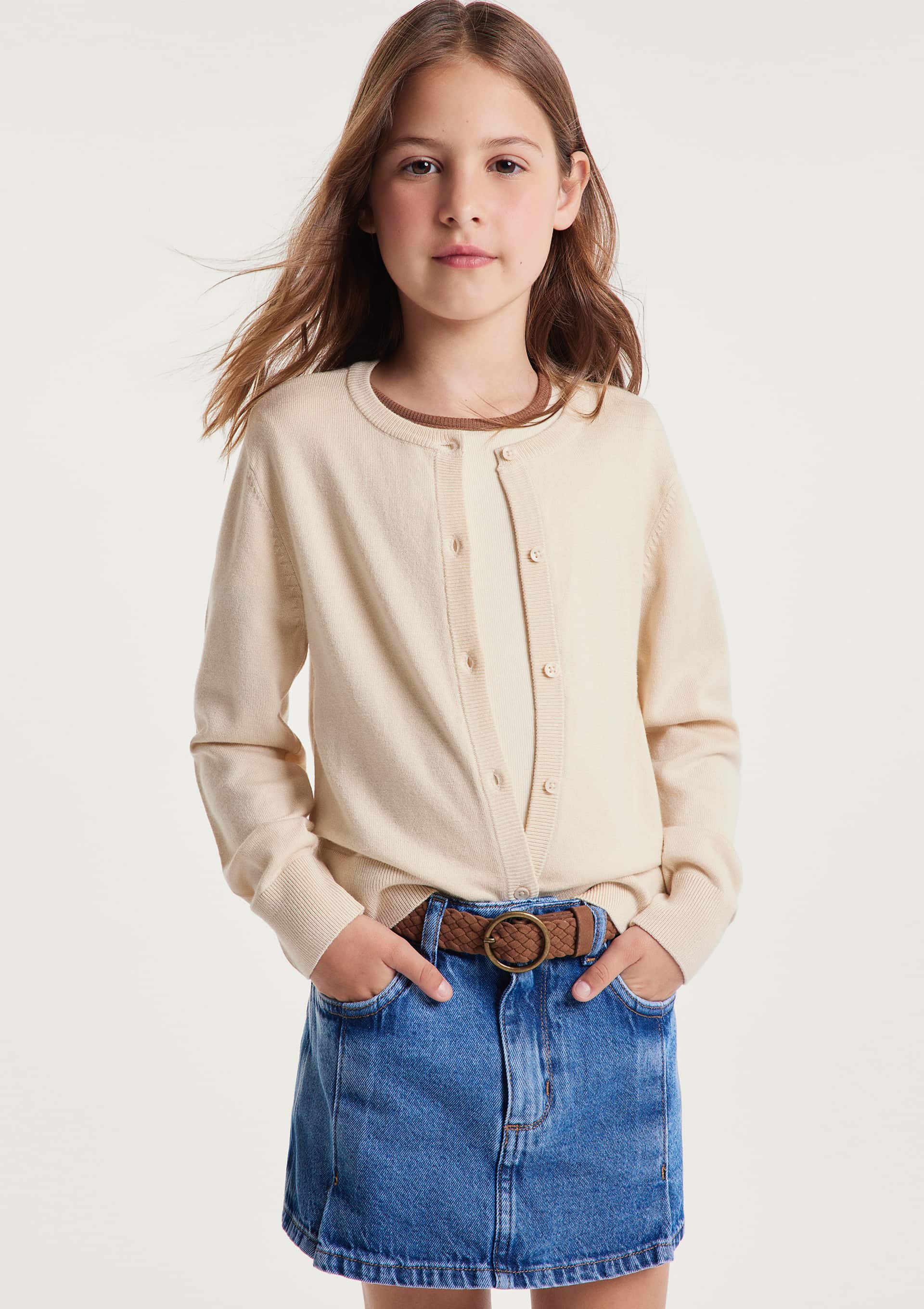Shorts Saia Infantil Jeans Estonado - Azul
