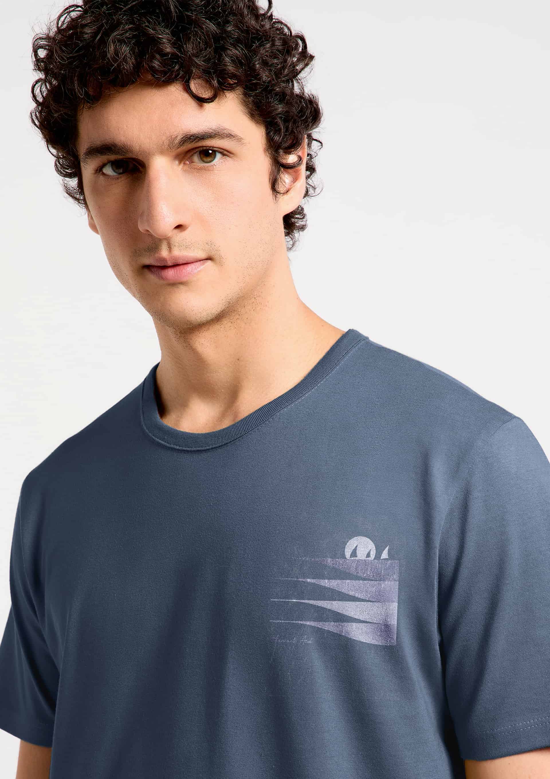 Camiseta Masculina Super Cotton Estampada - Azul