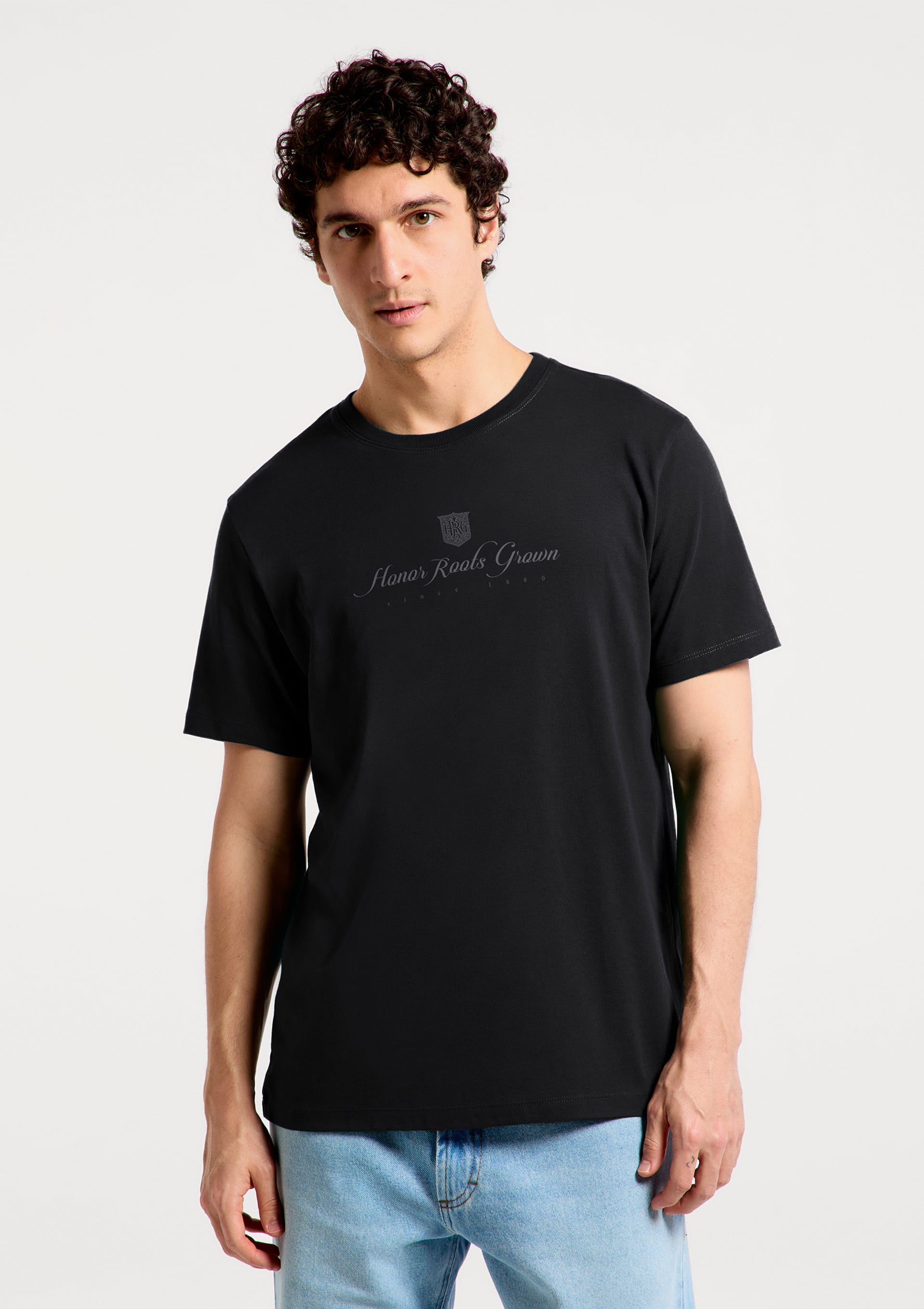 Camiseta Masculina Super Cotton Estampada - Preto