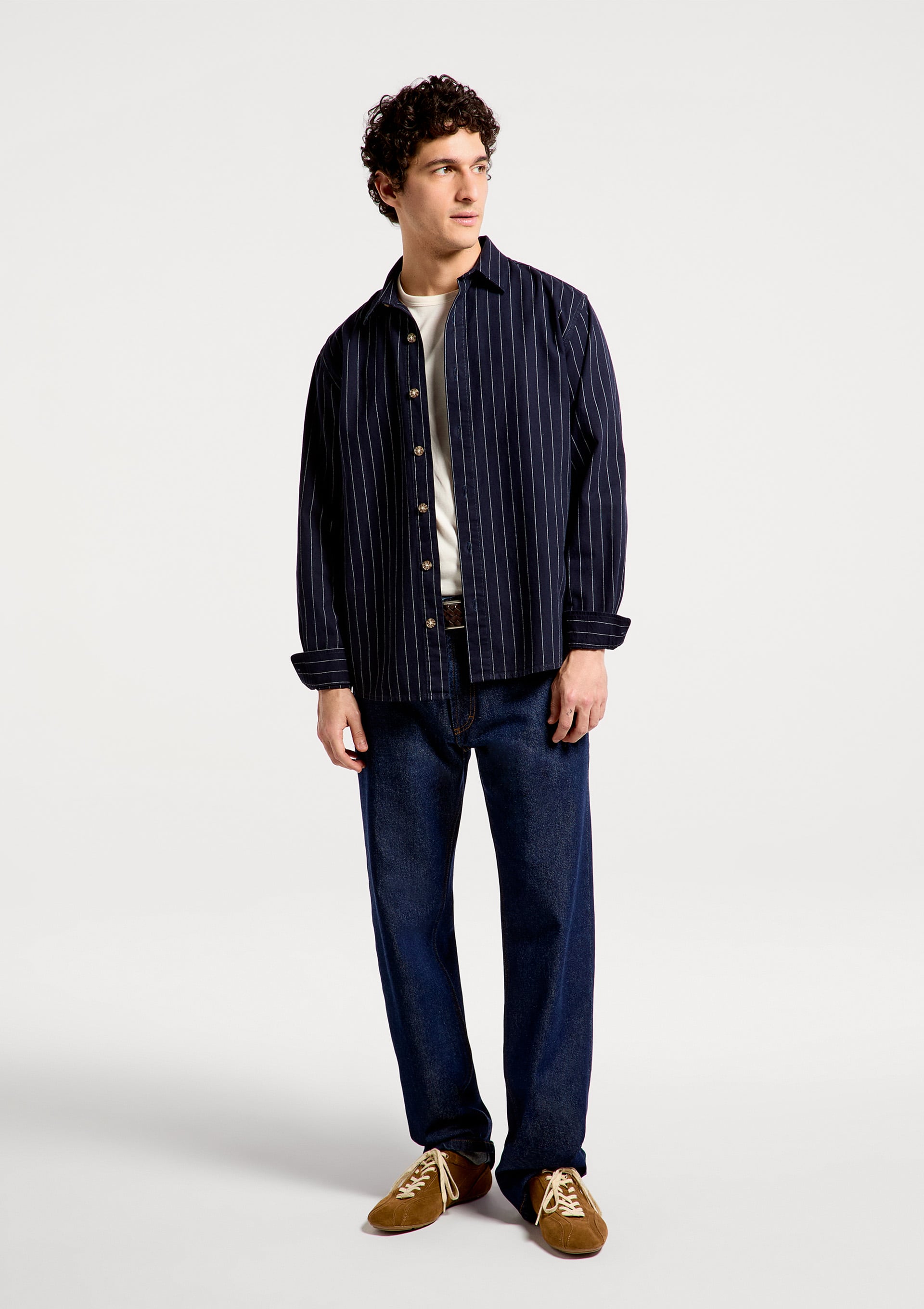 Camisa Masculina Fio Tinto Comfort - Azul