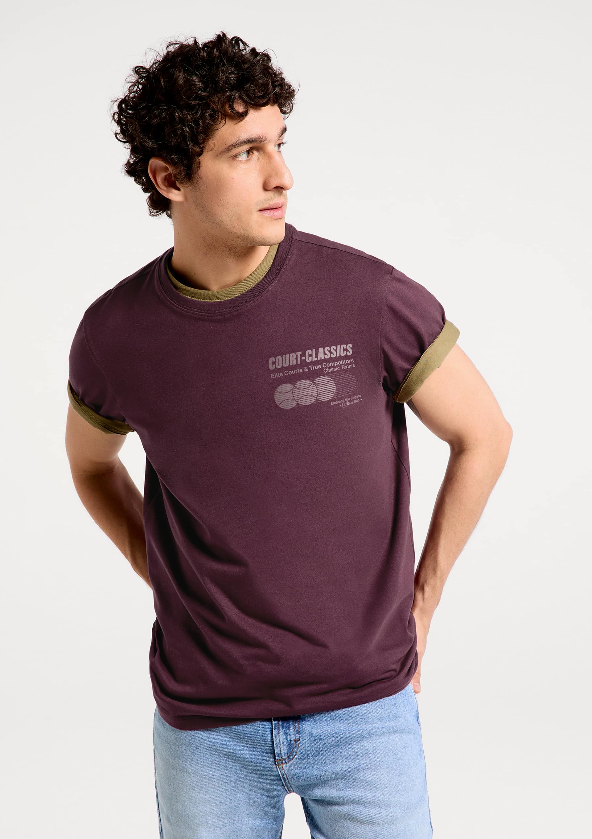 Camiseta Masculina Super Cotton Estampada - Vermelho