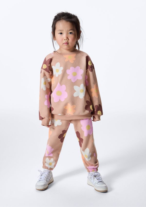 Calça Infantil Menina Toddler Jogger Estampada - Bege 002