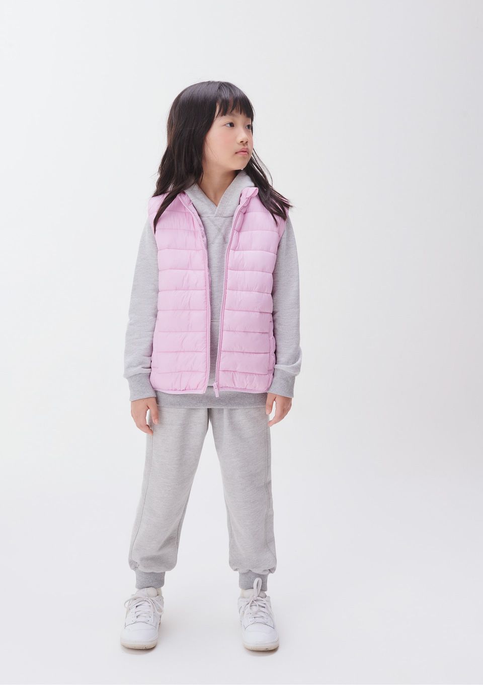 Calça Básica Infantil Unissex Jogger - Cinza