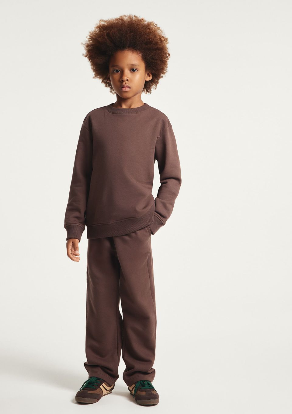 Calça de Moletom Infantil Unissex Peluciada - Marrom