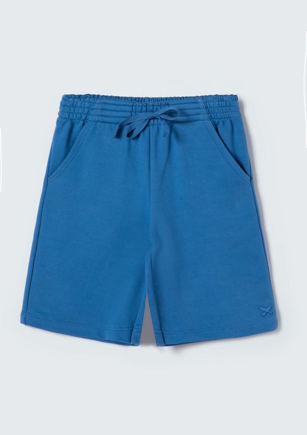 Bermuda Básica Infantil Menino Em Moletom - Azul 008