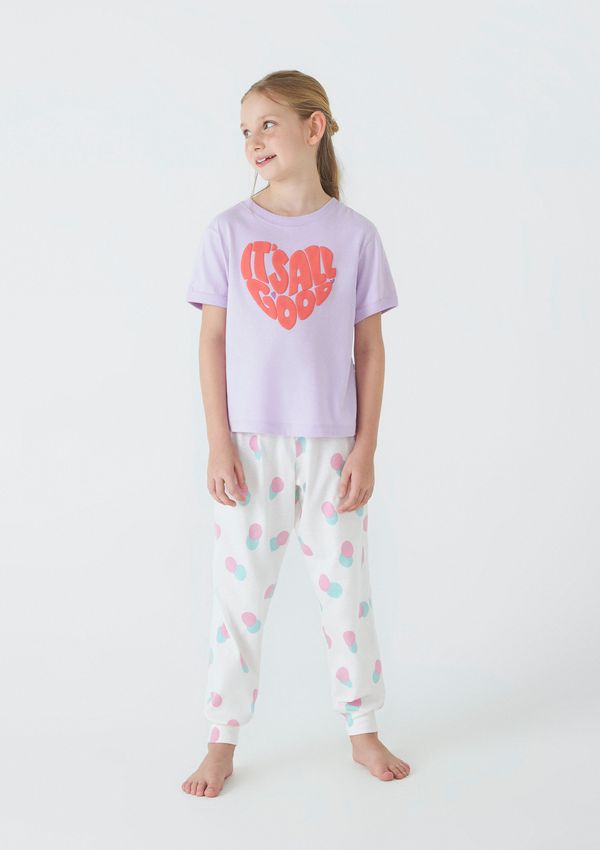 Pijama Infantil Menina Regular Com Estampa - Roxo 006