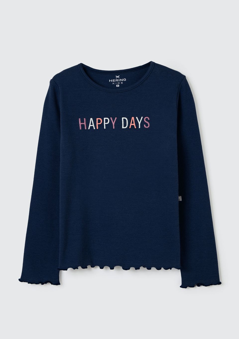 Blusa Manga Longa Infantil Menina em Ribana - Azul