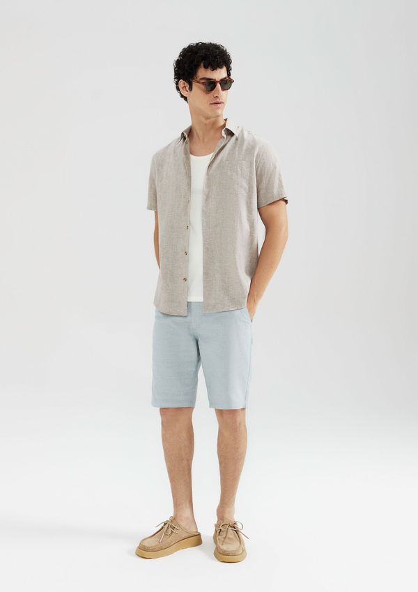 Bermuda Masculina Chino Fio Tinto - Azul 040
