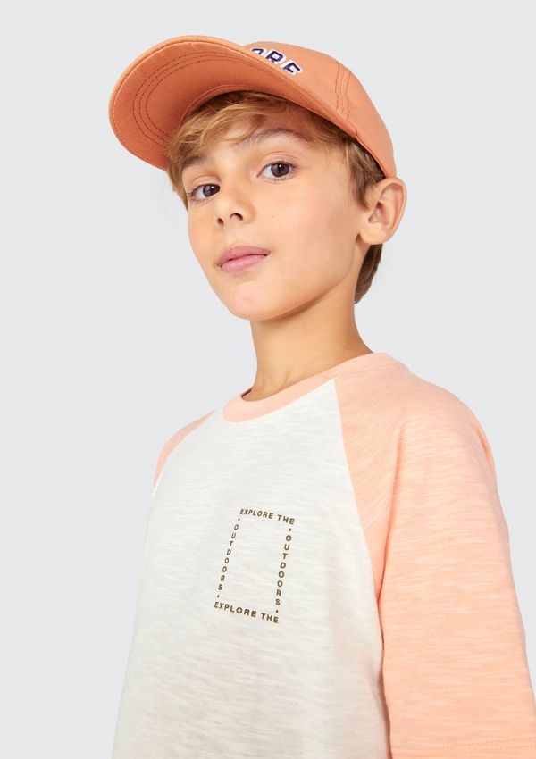Boné Infantil Menino Aba Redonda Em Sarja - Laranja M