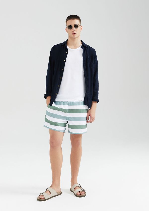 Shorts Praia Masculino Estampado - Verde P