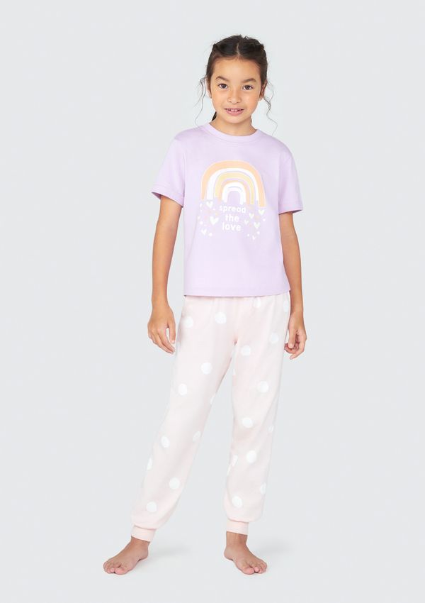 Pijama Infantil Menina Regular Com Estampa - Roxo 010
