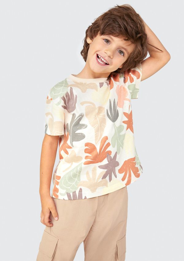 Camiseta Infantil Menino Toddler Oversized - Bege 004