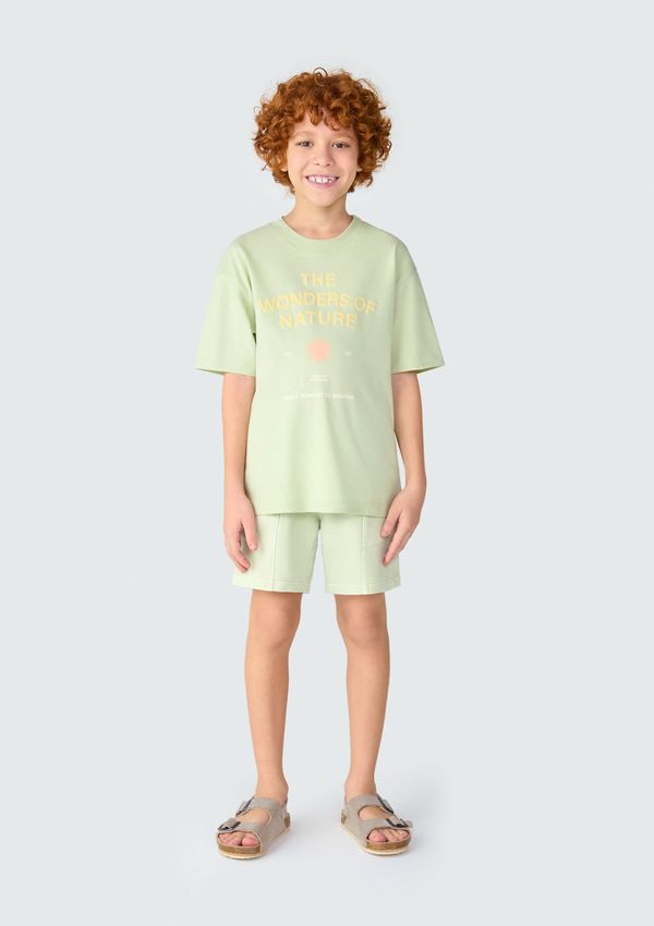 Camiseta Infantil Menino Manga Curta Oversized - Verde 010