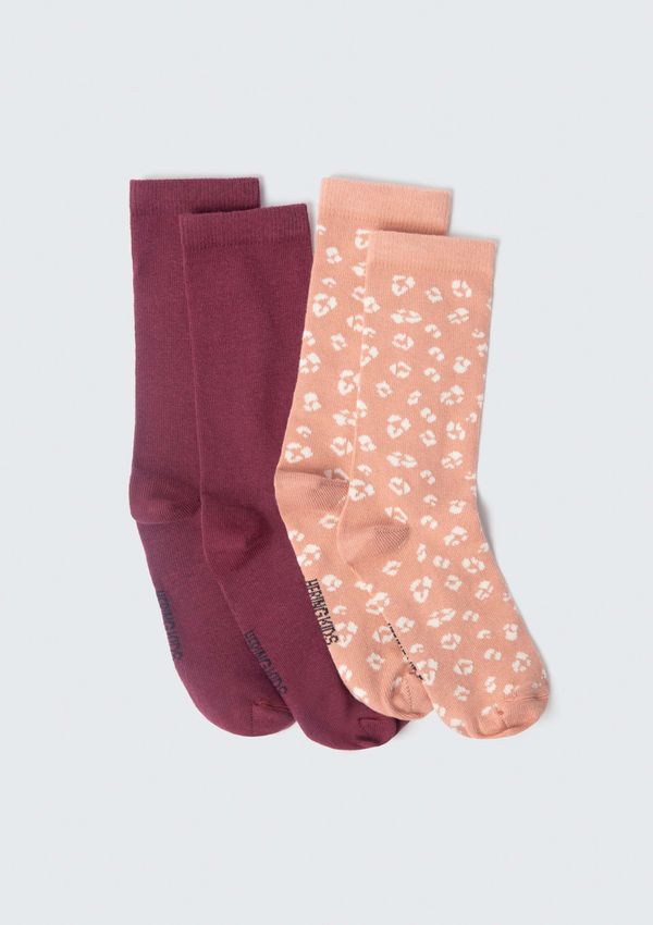 kit Com 2 Meias Infantil Menina Cano Alto - Roxo P