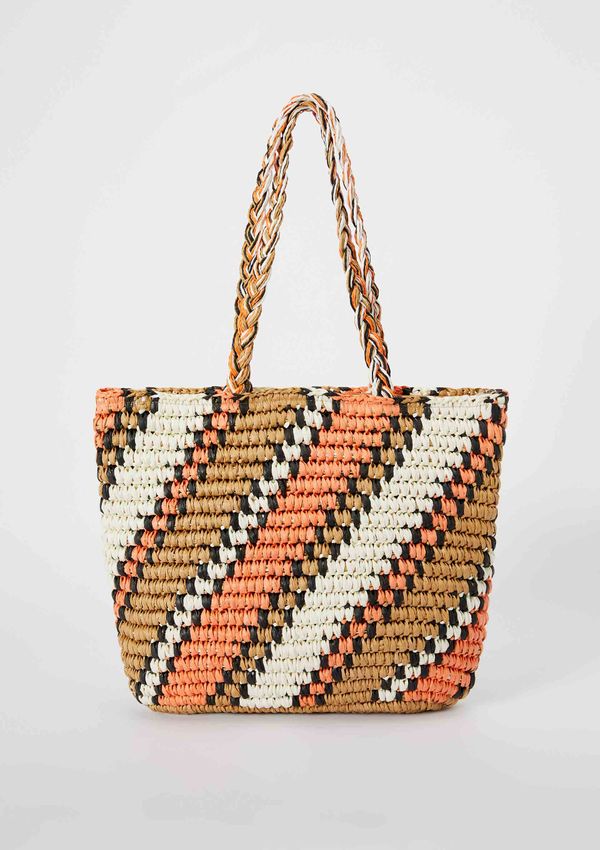 Bolsa Feminina Grande De Palha - Laranja UNI