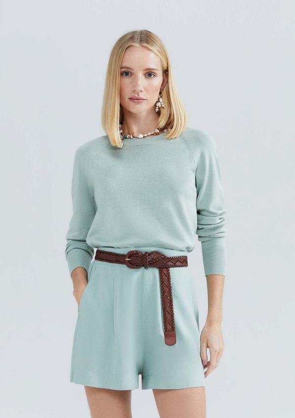 Blusão Feminino Em Tricô De Poliamida - Verde P