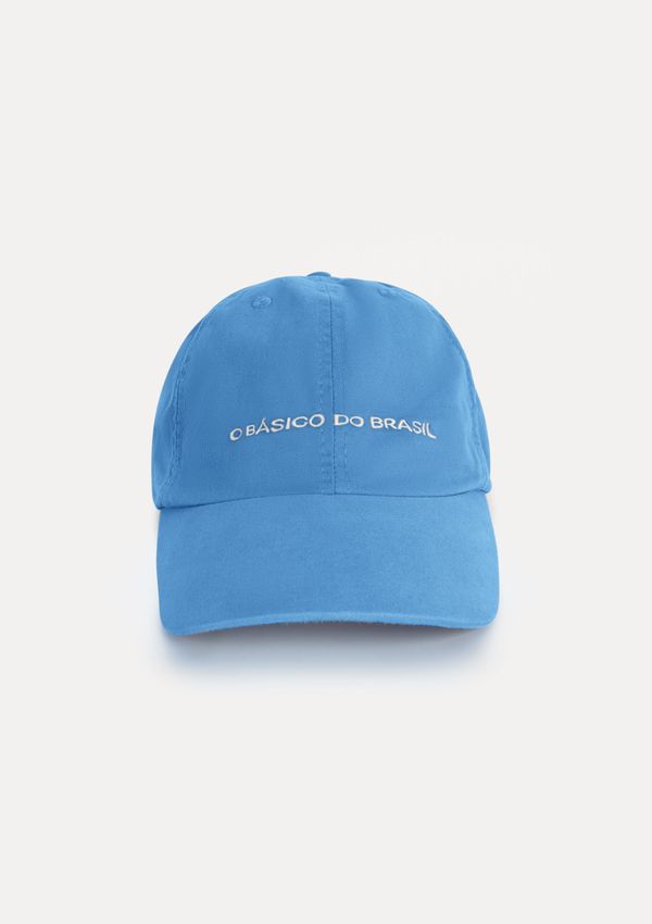 Boné Masculino Aba Curva Com Bordado - Azul UNI