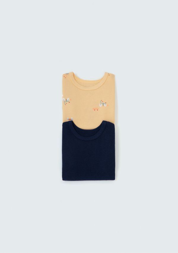 Kit Com 2 Bodies Bebê Menino Estampados - Amarelo RN