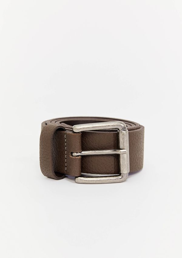 Cinto Masculino Texturizado Com Fivela - Marrom M