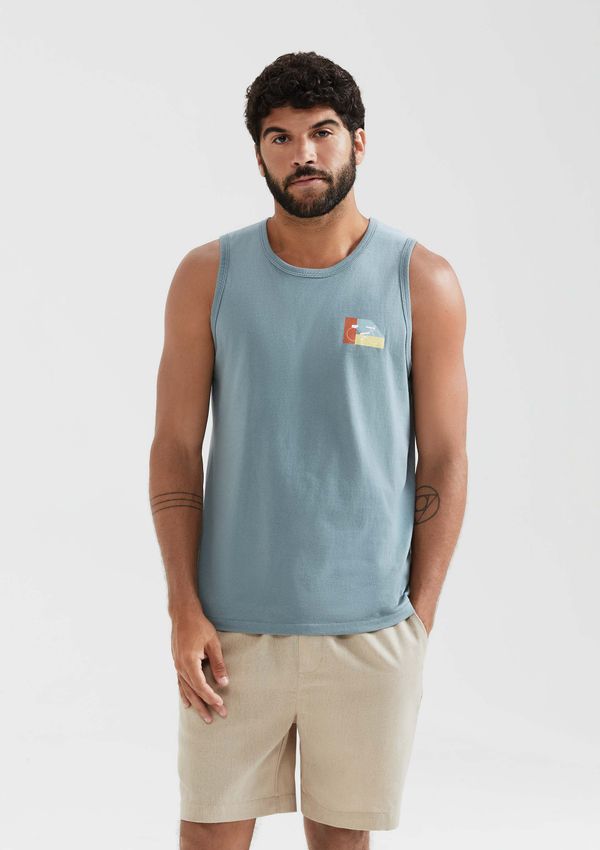 Regata Básica Masculina Regular Com Estampa - Azul G