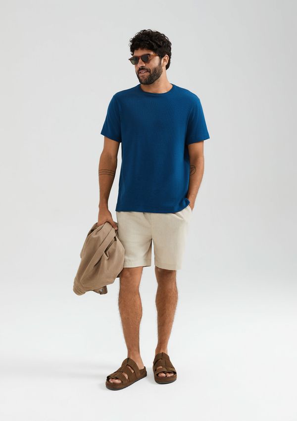 Shorts Masculino Com Linho - Bege G