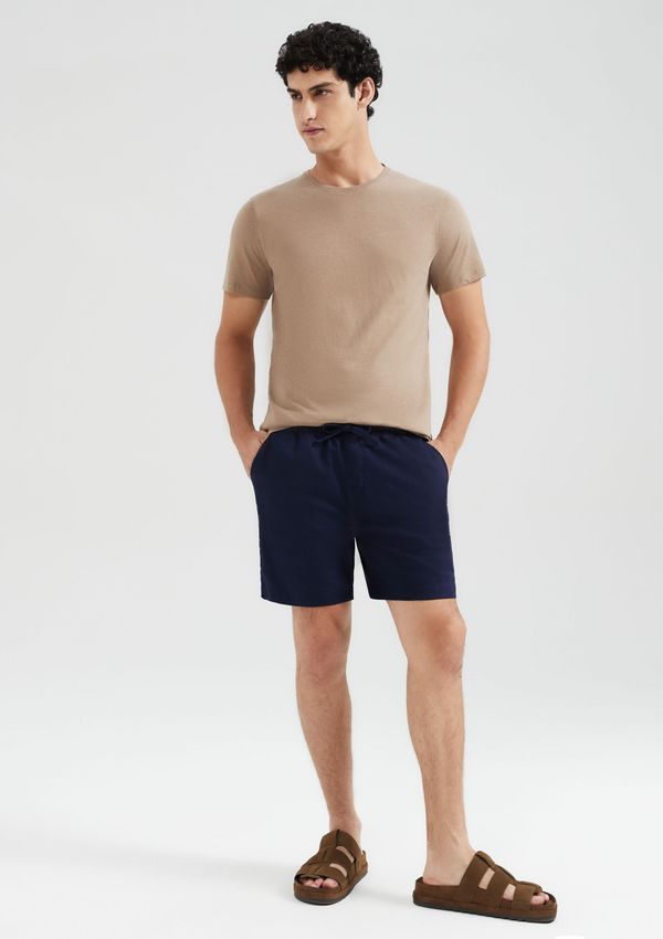 Shorts Masculino Com Linho - Azul XXG