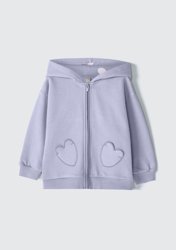 Jaqueta Infantil Menina Toddler em Moletom Peluciado - Roxo 003