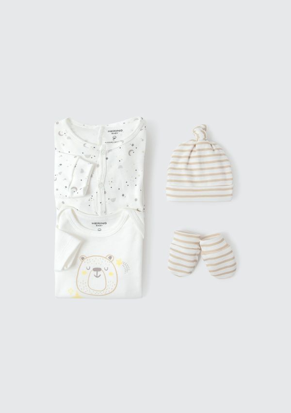 Kit Bebê Unissex My First Hering Em Algodão Orgânico - Off white RN