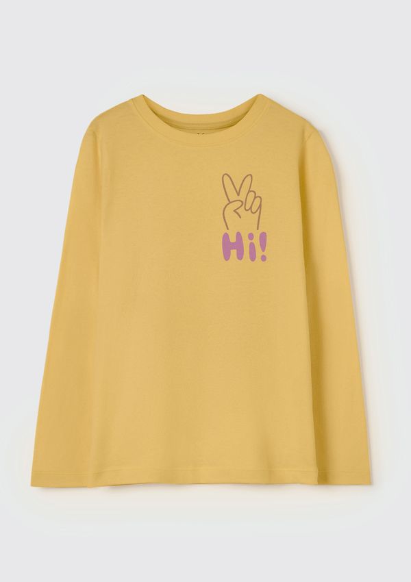 Blusa Infantil Menina Manga Longa Com Estampa Hering Kids - Amarelo 010