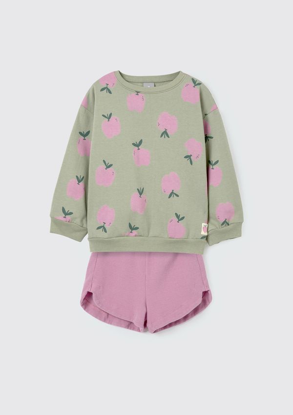 Conjunto Infantil Menina Em Moletom Peluciado - Verde 002