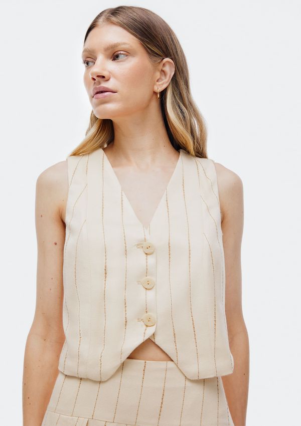 Colete Feminino Fio Tinto - Creme M