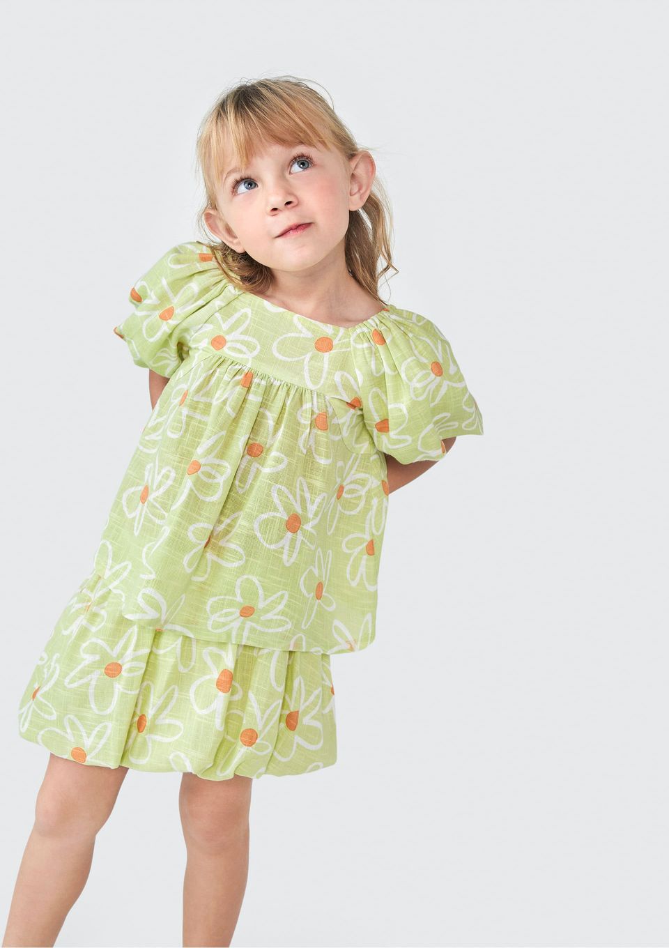 Blusa Bata Infantil Menina Toddler Estampada - Verde