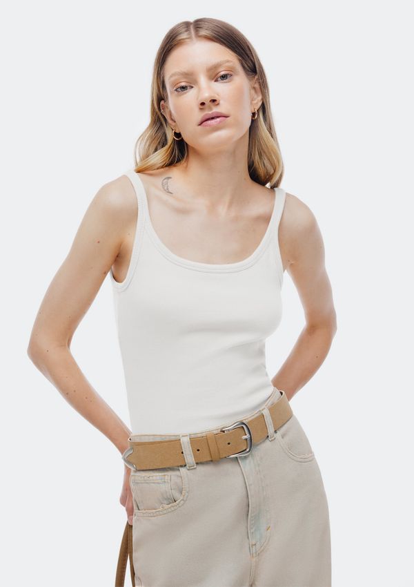 Regata Decote U Em Ribana - Off white M