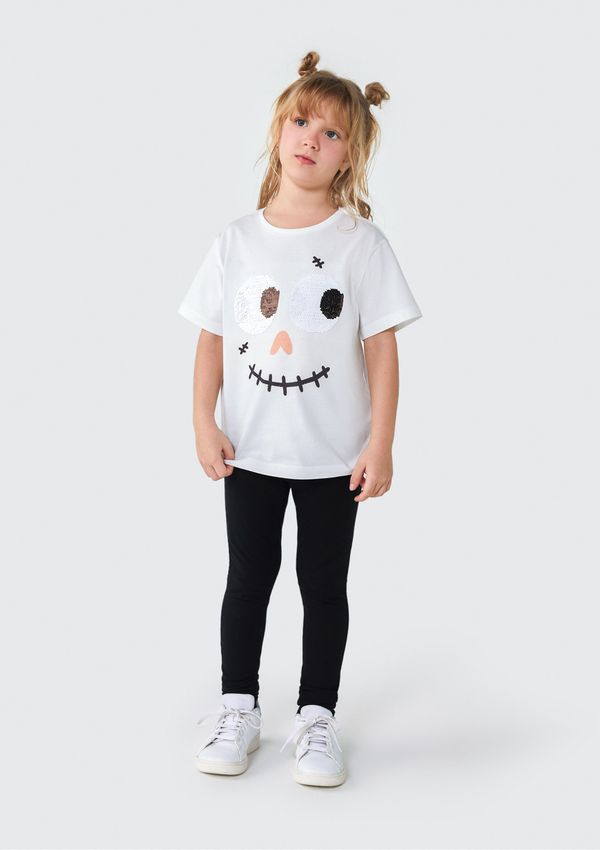 Camiseta Infantil Unissex Com Apliques - Branco 010