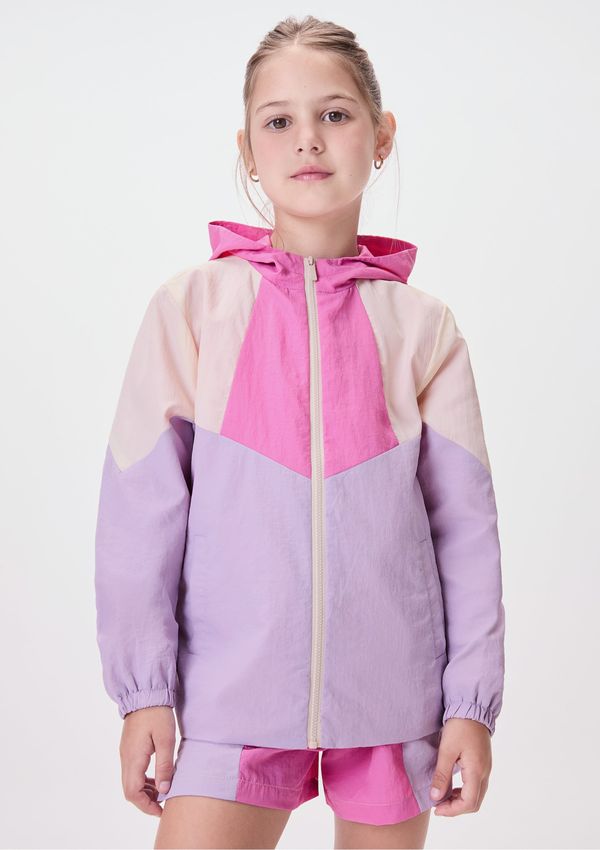 Jaqueta Infantil Menina Com Recortes Contrastantes - Lilás 012