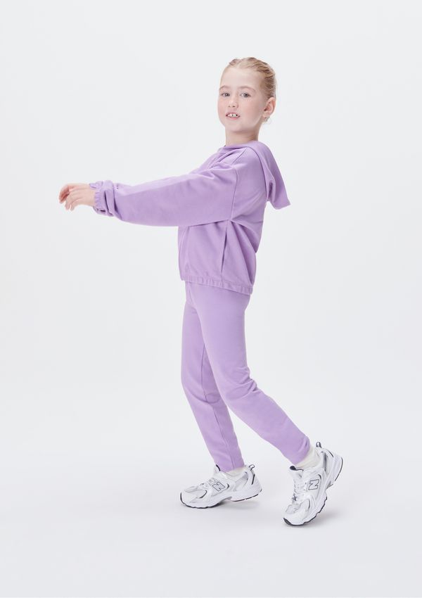 Conjunto Infantil Menina Em Moletom Com Estampa - Lilás 014