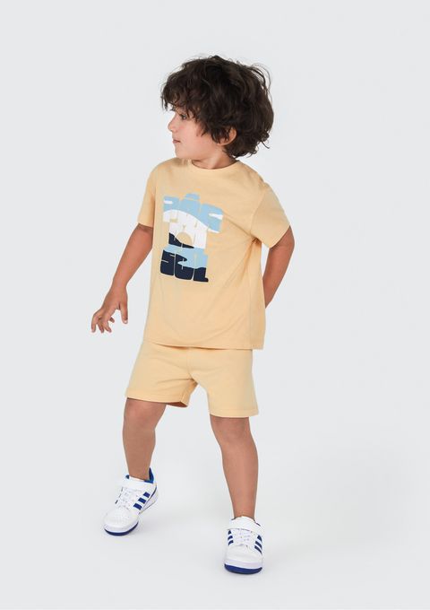Conjunto Curto Infantil Menino Toddler - Amarelo — Hering