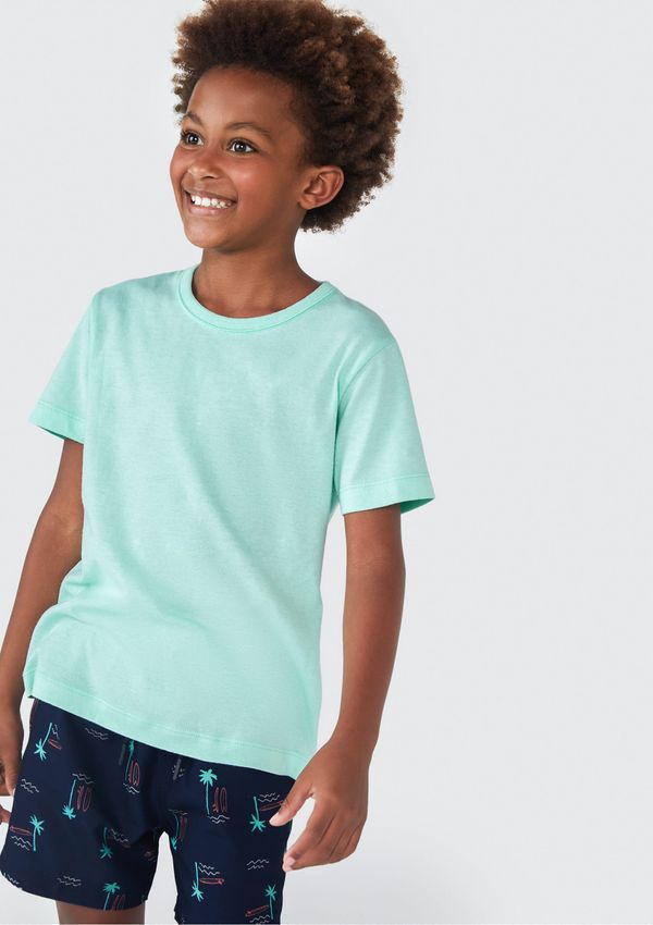 Camiseta Básica Infantil Unissex Regular - Verde 014
