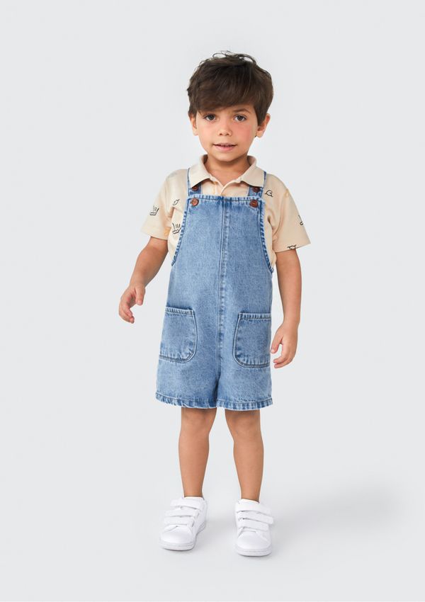 Jardineira Jeans Infantil Unissex Toddler - Azul 001