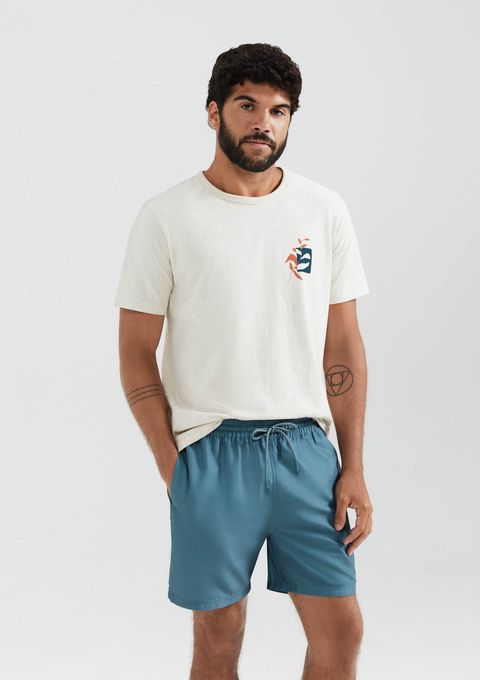 Shorts Praia Básico Masculino - Azul — Hering