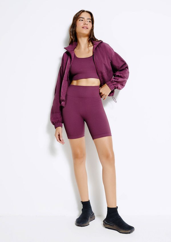 Bermuda Esportiva Feminina Biker Sem Costura - Vinho XP
