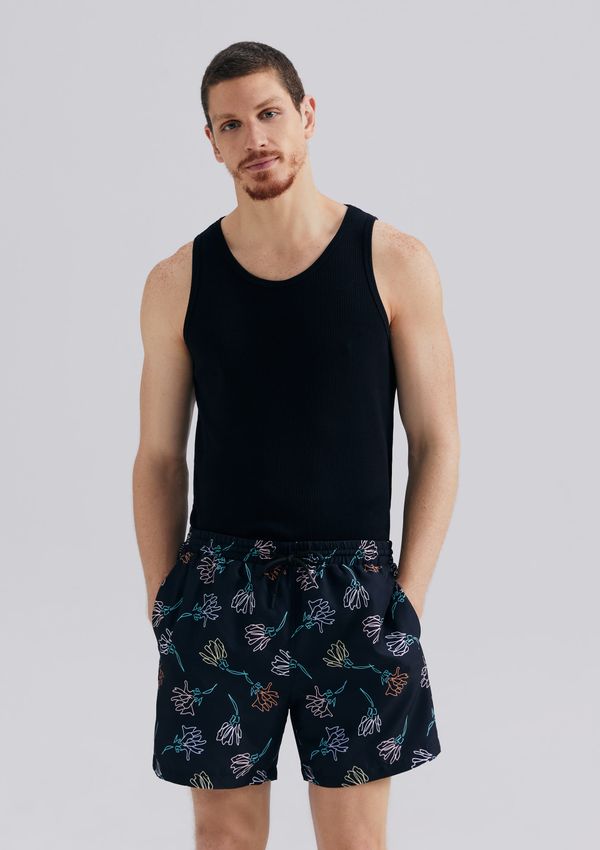 Shorts Praia Masculino Estampado - Preto G