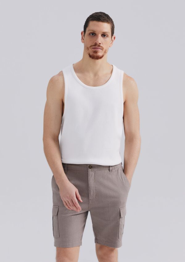 Bermuda Masculina Chino Cargo Texturizada - Bege 036