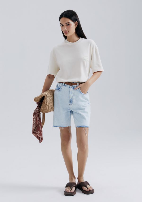 Bermuda Jeans Feminina Barra A Fio - Azul 038