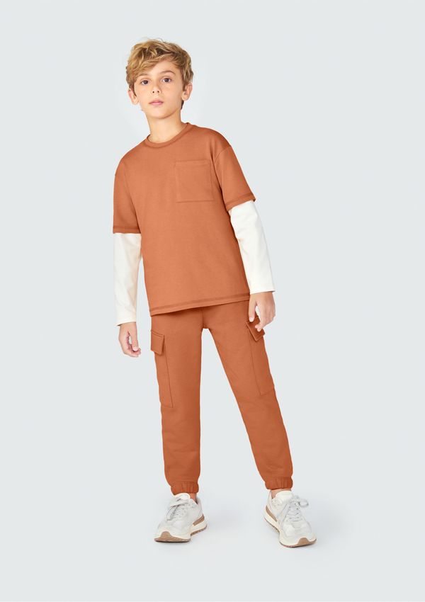 Calça Infantil Menino Jogger - Marrom 010