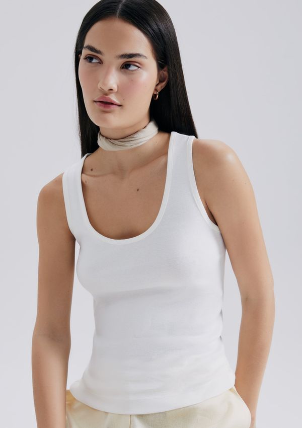 Regata Feminina Decote U - Off white P
