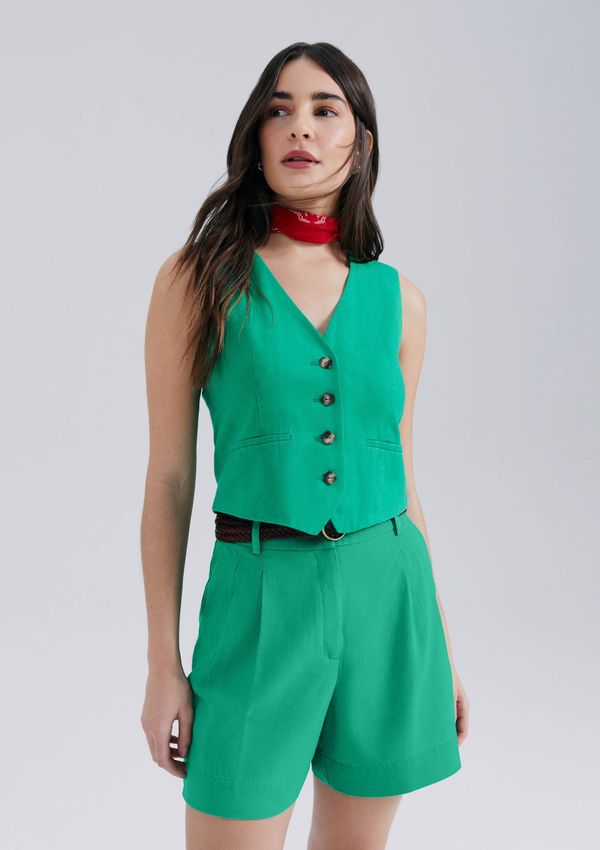 Colete Feminino Em Alfaiataria Eco - Verde XP