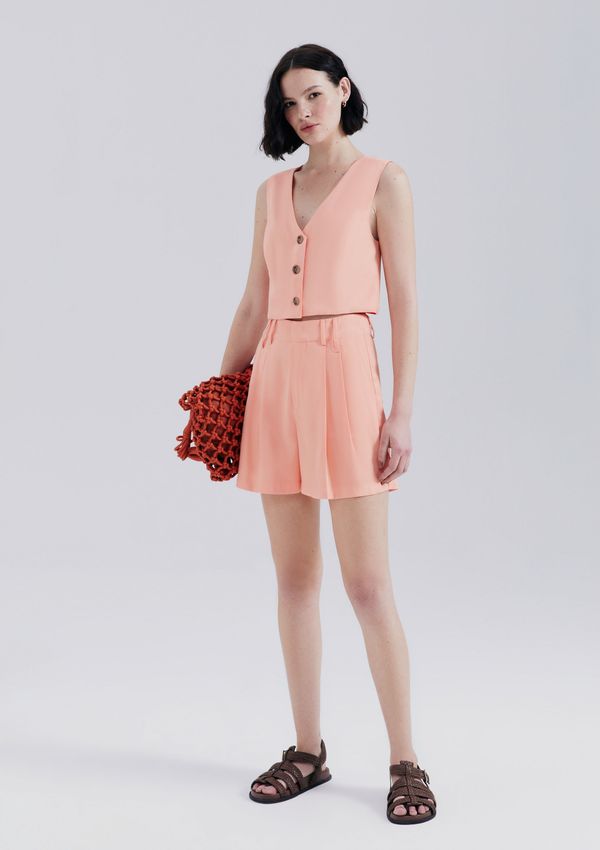 Shorts Feminino Em Alfaiataria Peach Touch - Salmão 040